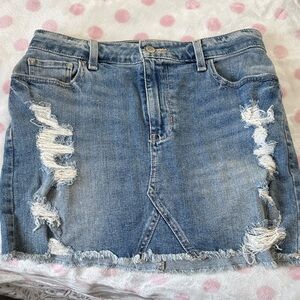 Hollister Blue Distressed Mini Skirt